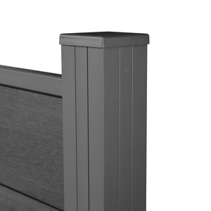 Clôture moderne en aluminium WPC <span class=keywords><strong>anthracite</strong></span> Accessoires de jardin personnalisés Clôture de sécurité extérieure en bois et plastique à lattes - Product Image 5