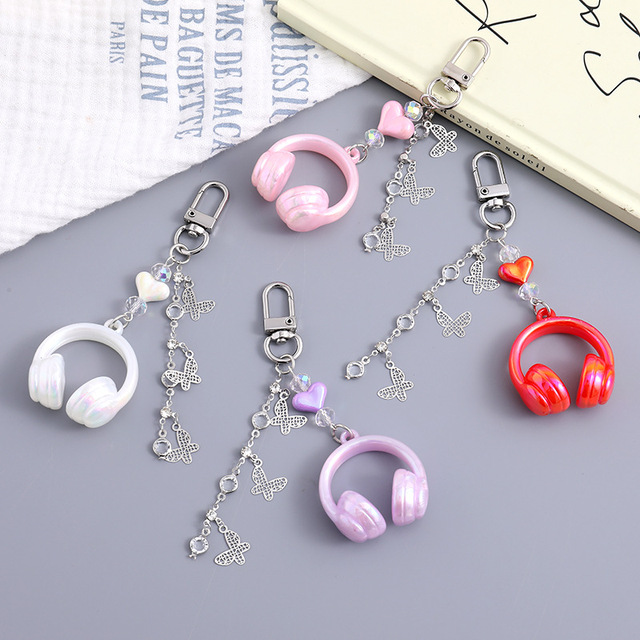 Creative Music Elements Three-dimensional Earphone case Accessory, Mobile Phone Pendant, butterfly Keychain Pendant