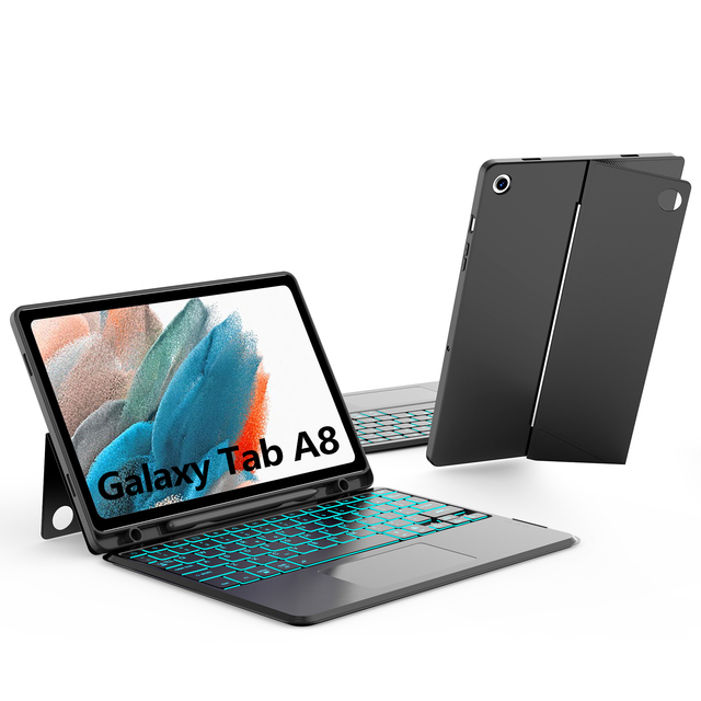 Detachable Wireless Keyboard Case for Samsung Galaxy Tab A8 10.5" Slim Leather Cover with Pen Holder