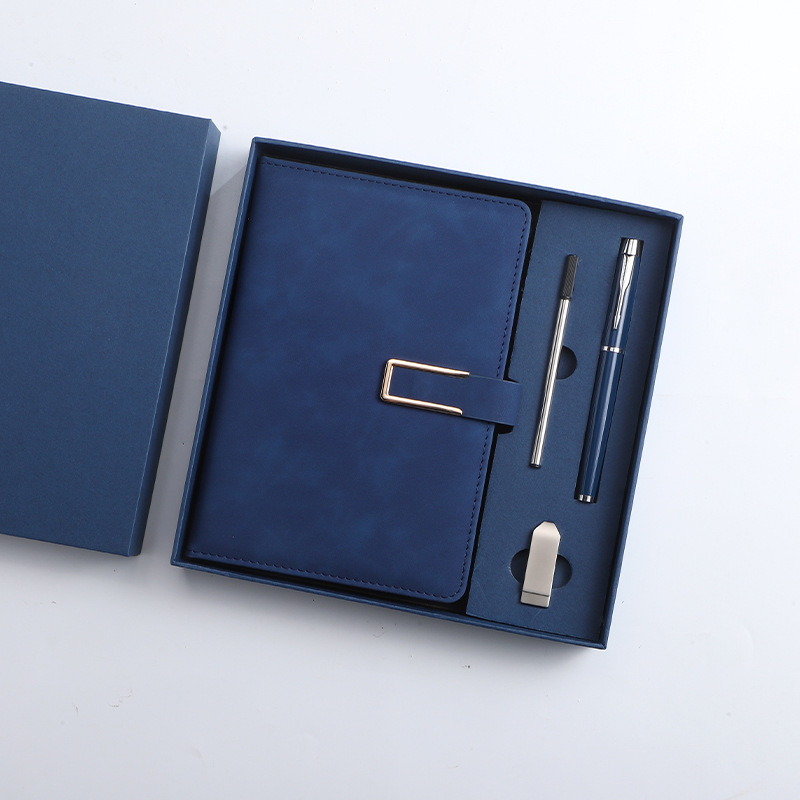 blue four-piece gift box-signature pen refill 16g usb