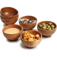 Bol à sauce japonais artisanal écologique, bol alimentaire naturel, petit bol à trempette pour yaourt, bol en bois d'acacia pour cuisine et restaurant