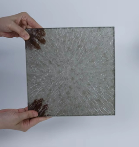 Panneau de verre décoratif gaufré à motif gris, texture premium pour cloisons intérieures, meubles et décoration de portes - Product Image 3