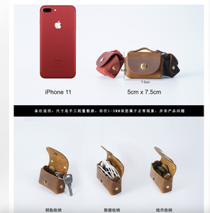 Monedero Retro de Cuero Crazy Horse de Andong para Hombre y Mujer, Mini Cartera Unisex, Bolsa de Almacenamiento para Cables de Datos y Auriculares - Product Image 3