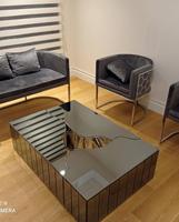 Dernier modèle de mobilier de salon table basse à miroir de luxe 3 pcs table de thé table d'appoint