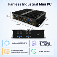 Mini PC Industrial Sin Ventilador Rockchip RK3576, NPU 6 TOPS, Garantía de 3 Años, WIFI6, 4K 120HZ, 8K 60HZ, LPDDR4 4266 Mbps