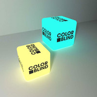 Su misura di lusso bianco PE plastica RGB cambia colore Led cubo Display per la pubblicità interna cubo di luce esterna con Logo