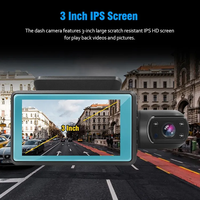 Telecamera da cruscotto Full HD a doppia lente con WiFi, schermo LCD, registratore video e scatola nera