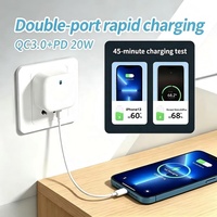 Chargeur de téléphone rapide PD 20W QC3.0, chargeur mural double port, prise UK EU US, type C USB, adaptateur de charge rapide