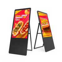 Layar Iklan LCD Vertikal Kios Pintar Panel Interaktif 32 43 Inci Poster Digital LCD Portabel Luar Ruangan Dalam Ruangan