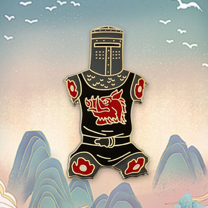 Black Knight Just A Fleisch Wunde Samurai Geist Emaille Anstecknadel Mode Metall Handwerk Kleidung Dekoration harte weiche Emaille Pins - Product Image 1