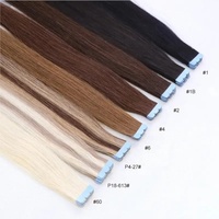Extensions de cheveux humains Remy lisses à bandes adhésives en PU, 150g, plusieurs couleurs, 10 pièces/paquet, 12-24 pouces, pour usage en salon