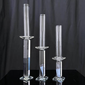 3 pz/set centrotavola da tavolo in cristallo candelabro di cristallo portacandele di nozze fatto a mano candelabro - Product Image 5
