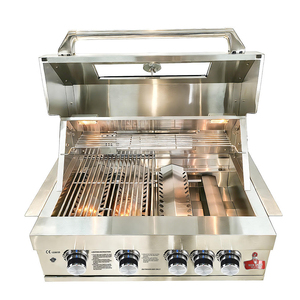 Wholesale Stainless Steel 4 Burner Automatic Rotating Rack Built in <b>Gas</b> BBQ Grills - Product Image 4
