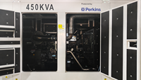 Groupe électrogène silencieux Guangzhou Standby 360 kW 450 kVA, marque Perkins et alternateur Stamford, puissance de pointe 400 kVA, expédition rapide