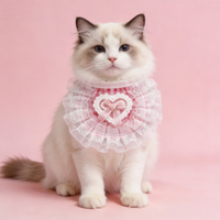 Bavoir en dentelle pour animaux de compagnie avec nœud, Bandana de luxe pour chien et chat, Accessoires de cou pour animaux de compagnie pour séances photo, Vente en gros