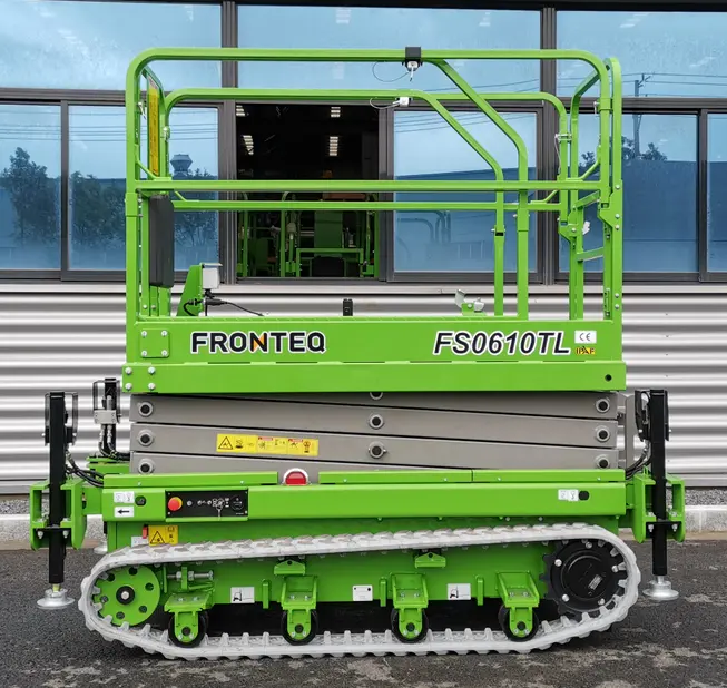 FRONTEQ Scissor Lift FS0610TL Electric Drive crawler track model with outriggers auto leveling