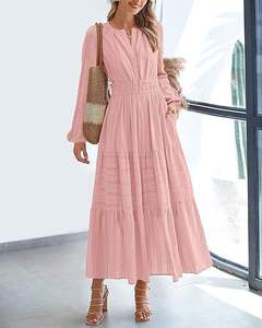 Falda de Moda para <span class=keywords><strong>Mujer</strong></span>, Otoño-Primavera 2025, Superventas, Cuello en V, con Volantes, Ajustada, de Manga Larga y Capas - Product Image 6