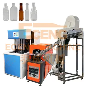 4 Holte Automatisch Laten Vallen Van De Fles Semi-Automatische Pet Plastic Fles Blaasmachine