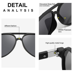 Gafas de sol Conchen Aviator para hombre, polarizadas, UV400, montura negra de PC, lentes TAC para protección solar, pesca, viajes, conducción, moda. - Product Image 5