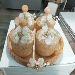 Elegante juego de tarros de resina de lujo con diseño texturizado y patrón de frutas para decoración de cocina, vajilla, regalos de conservación de frescura - Product Image 1