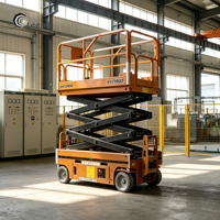 Plateforme élévatrice à ciseaux électrique à vitesse réglable avec commande automatique et direction assistée pour les travaux de nettoyage des terminaux aéroportuaires