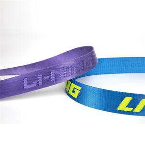 레저 가방 맞춤 로고 조절 가능 자카드 리본 스트라이프 직조 스트랩 내구성 웨빙 나일론 자카드 어깨 스트랩 웨빙 - Product Image 2