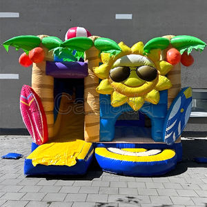 Château gonflable sur le thème de l'ananas miniature personnalisé avec toboggan pour enfants - Protection UV, imperméable, installation facile - Product Image 2