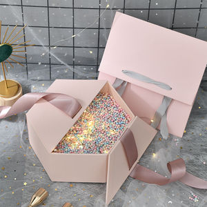 Wholesale Cardboard Paper Hexagon Shaped Special Surprise Gift Packaging Box for Anniversary, Wedding, Birthday