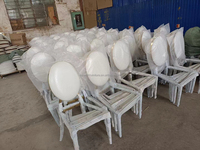 Vente en gros Hôtel Réception Chaise empilable en acier inoxydable en cuir PU or Chaises de salle à manger de mariage