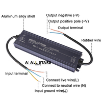 AC110-265v de transformateur étanche IP67 alimentation LED extérieure Dc12V 24V 60W 100W 150W 200W 250W 300W alimentation LED
