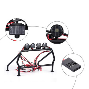 Cubo de jaula antivuelco de Metal con 6 luces LED para 1/10 Rc4wd <span class=keywords><strong>Tamiya</strong></span> Axial TF1/2 camión coche <span class=keywords><strong>RC</strong></span> <span class=keywords><strong>accesorios</strong></span> de coche - Product Image 3