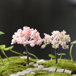 Simulated Mini Flowering Tree <b>Miniatures</b> for Landscape Decorations Blossom Tree Plant Charm Plastic Craft DIY Accessories - Product Image 5