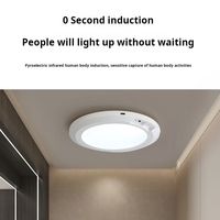 Lampu Langit-Langit LED Sensor Gerak IP33 Bergaransi 2 Tahun, Dapat Diisi Ulang via USB, Dilengkapi Remote Control untuk Lorong, Ruang Ganti, Balkon