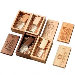 Clé USB 2.0 en bois cristal personnalisée 4 Go, cadeau de mariage, nouvelle clé USB - Product Image 1