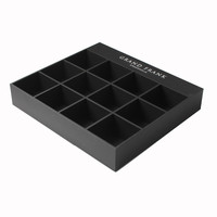 Boîte de présentation en acrylique noir avec logo personnalisé de qualité supérieure pour la vente au détail en magasin