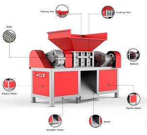 Nhỏ phế liệu kim loại huỷ cứng ổ đĩa nhỏ chất thải giấy tái chế máy móc kim loại Shredder Máy Giá nhôm máy - Product Image 6