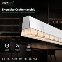 Lampada a Sospensione LED Lineare Collegabile da 40W con Lente Ottica in PMMA, Lampadario Moderno Rotondo da 800mm per Ufficio e Casa