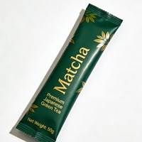 Emballages personnalisés anti-humidité thermoscellables pour bâtonnets de matcha - Sachets stand-up pour poudre de matcha et sachets de thé vert instantané