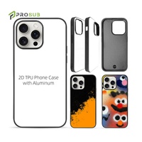 Coques de téléphone antichoc en TPU et aluminium pour sublimation 2D Prosub pour iPhone 16 15 14 Pro Max Plus, coques vierges pour téléphone portable