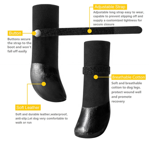 Sangles réglables Bottes pour <span class=keywords><strong>chien</strong></span> en coton respirant Semelle antidérapante Protecteurs de patte souples et imperméables Style classique Résistant aux chaussées chaudes - Product Image 2