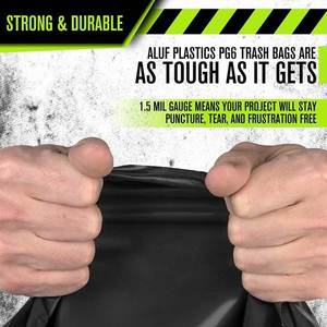 ถุงขยะขนาดใหญ่ 64 แกลลอน คุณภาพสูง สีดำ HDPE LDPE พิมพ์ออฟเซ็ต ปรับแต่งขนาดได้ เหมาะสำหรับซูเปอร์มาร์เก็ต บรรจุภัณฑ์ยอดเยี่ยม MOQ ต่ำ - Product Image 4