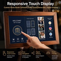 Direct op te zetten buiten fotohokje met touchscreen, bruiloft, retro, draagbaar, houten, vintage fotobooth voor de VS