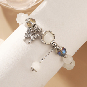 Bracelets élastiques à breloques en pierres, bijoux fantaisie, opale bleue, papillon, <span class=keywords><strong>lune</strong></span>, pour femmes - Product Image 6