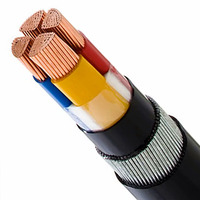 Cable de Alimentación de 4 Núcleos con Aislamiento de PVC VV4x4mm 0.6/1KV-8.7/15KV, Cable de Cobre para Construcción VV VV22, Clasificación IP67, Voltaje de 1.5-800mm