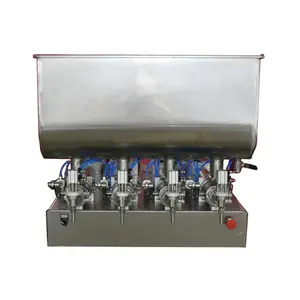 4 heads piston filler semi automatic sauce paste cream liquid cosmetics filling machine large hopper capacity