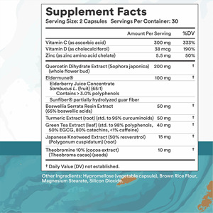 Capsules de soutien immunitaire ciblées par l'OEM avec arabinogalactane, extrait de feuille d'olivier, zinc et échinacée pour la santé naturelle du système immunitaire - Product Image 3