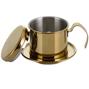 GOLD Coating <span class=keywords><strong>Filtre</strong></span> pour <span class=keywords><strong>cafetière</strong></span> vietnamienne Phin Petite <span class=keywords><strong>tasse</strong></span> portable à presse française - Product Image 1