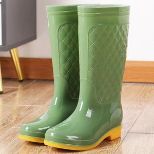 Chaussures d'eau Bottes de pluie en <span class=keywords><strong>plastique</strong></span> Pvc à cylindre moyen-bas pour femmes Chaussures de travail de cuisine à la mode - Product Image 4