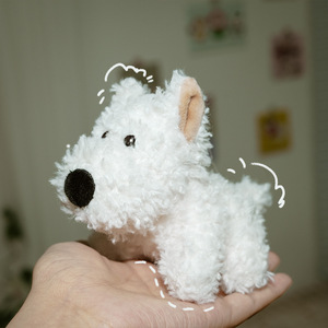 Porte-clés pendentif en peluche <span class=keywords><strong>chien</strong></span> West Highland White Terrier mini, accessoires mignons, chiot en peluche, idéal <span class=keywords><strong>pour</strong></span> cadeau - Product Image 3