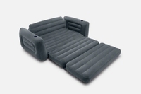 Canapé-lit gonflable 2 en 1 pour le camping en plein air Chaise de sommeil pliante en PVC à surface veloutée